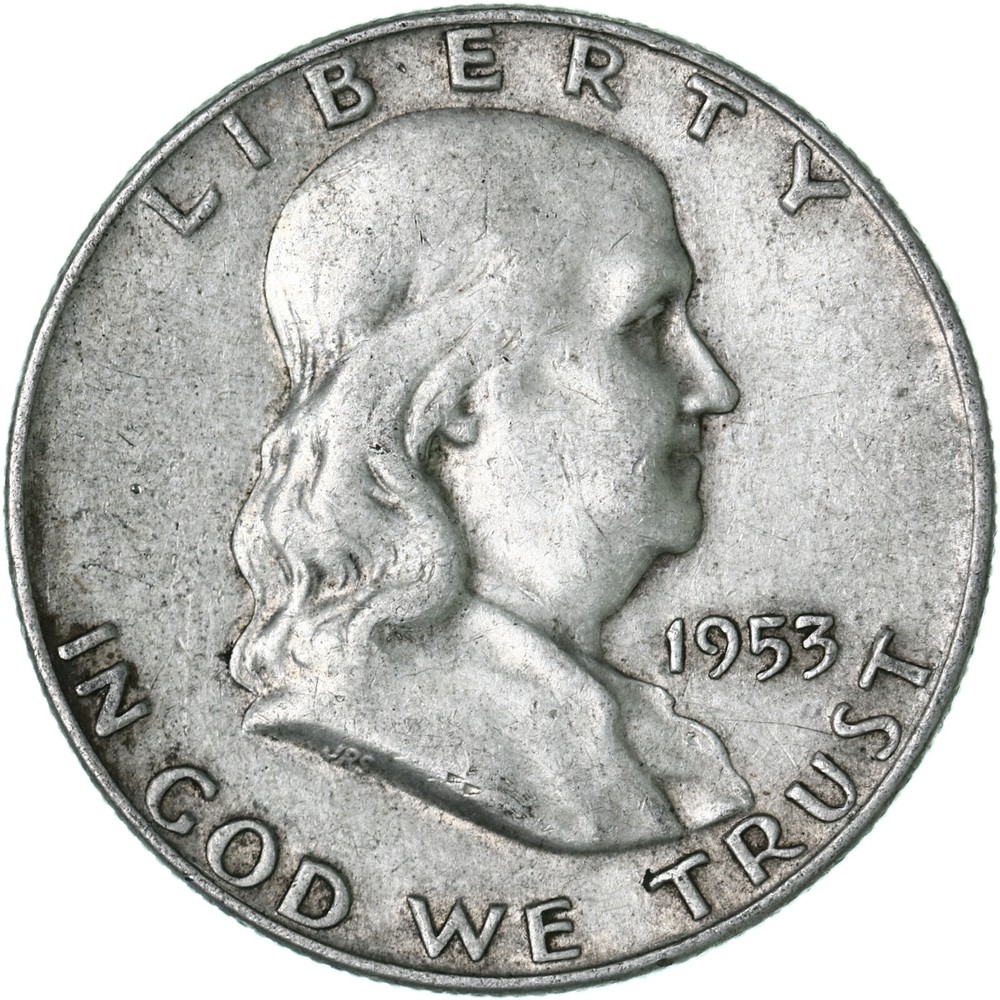 1953 D Franklin Half Dollar 90% Silver Extra Fine XF