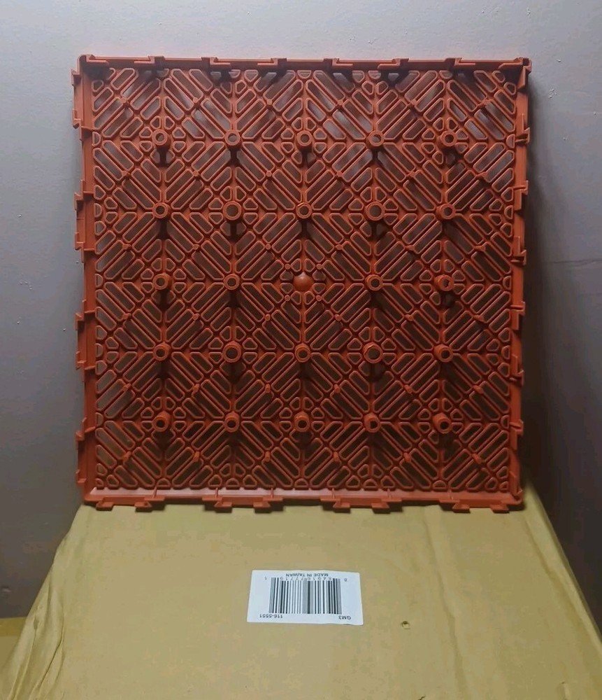10 Piece Interlocking Snap Pathway Walkway Patio Tile Mats Red Orange