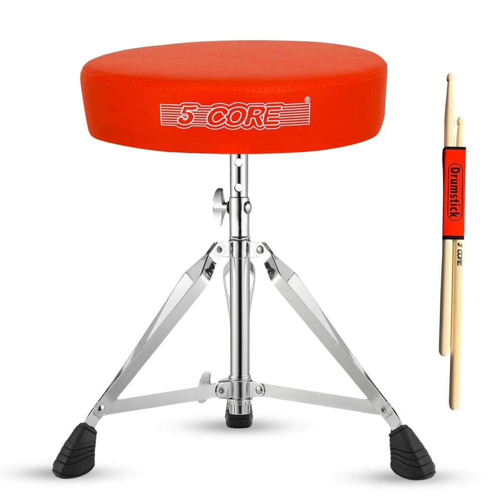5 Core Drum Throne 3" Padded Comfortable 200Lb Capacity Drummer Stool Adjustable
