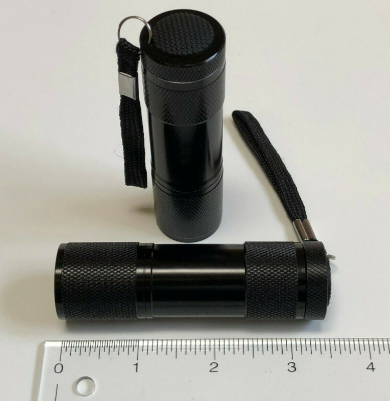 5 pcs white 9 led Aluminum flashlight 395nm