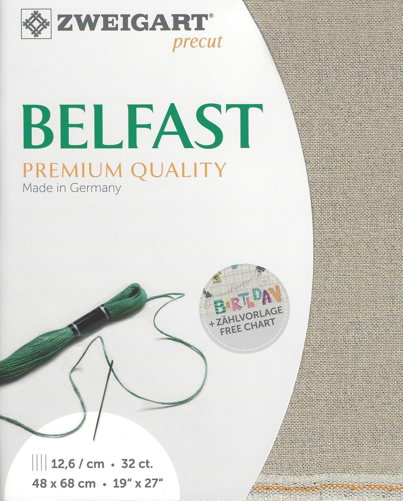Zweigart Precut Belfast 32 count Silver Raw 3609/17