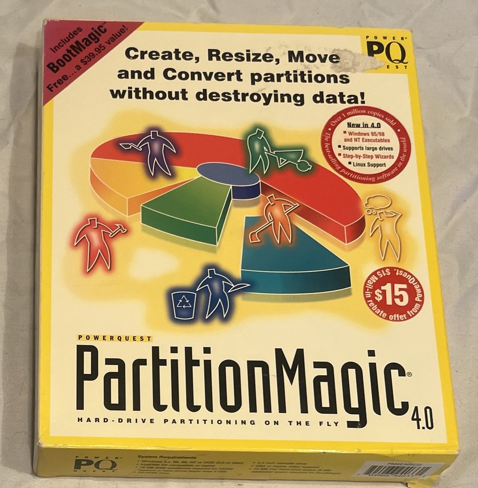 Vintage Partition Magic 4.0 Software w/ Sealed Disk & Manuals