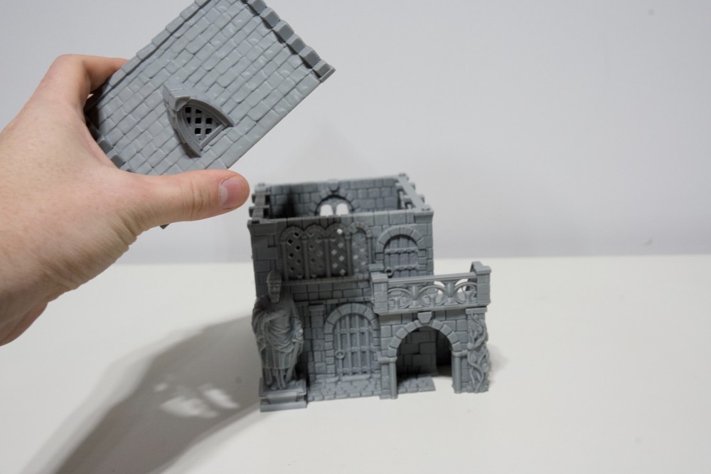 Wargaming Tabletop Stone House With Balcony - 3D Printed