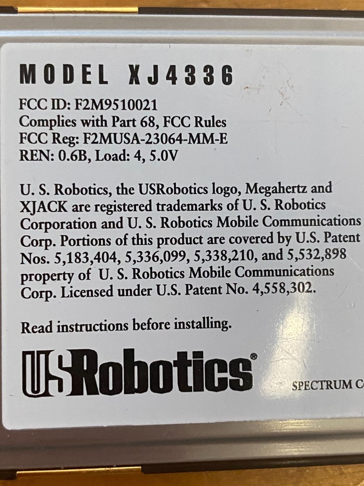 DELL 33.6 modem xjack cabled XJ4336