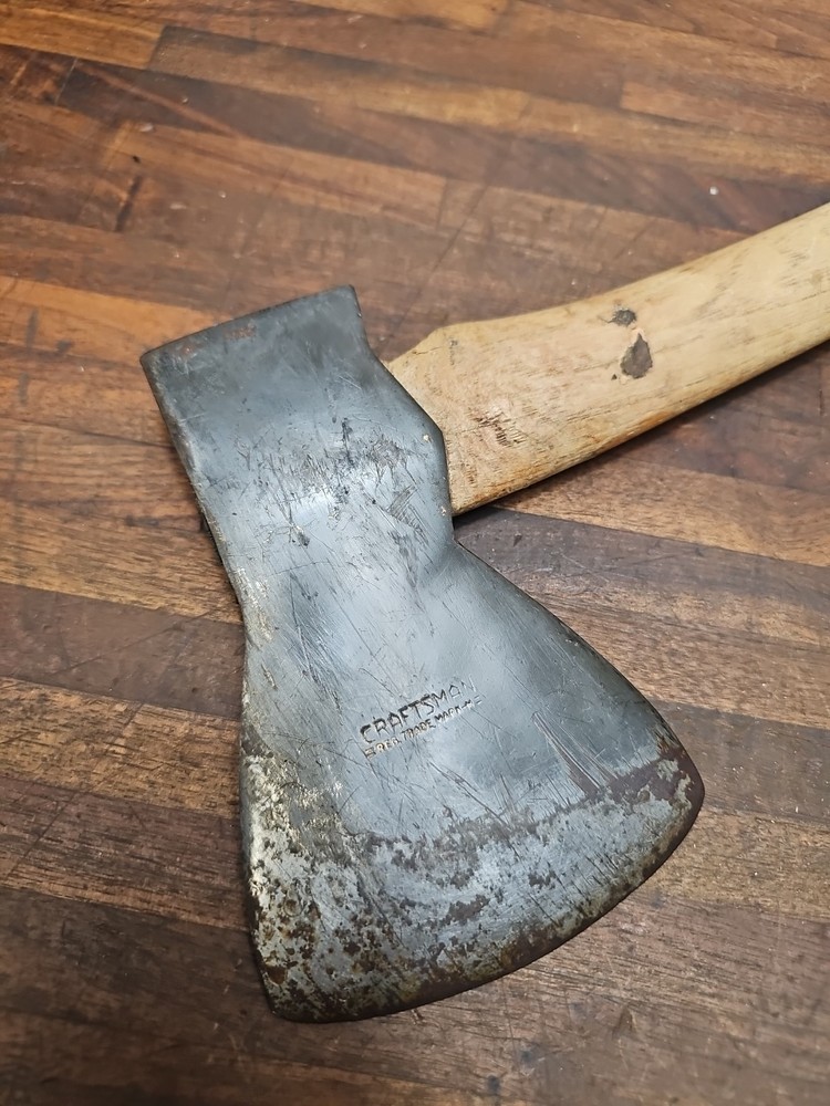 E35- Vintage CRAFTSMAN Hatchet Axe Cedar Pattern Original Paint/handle 2lb 11oz