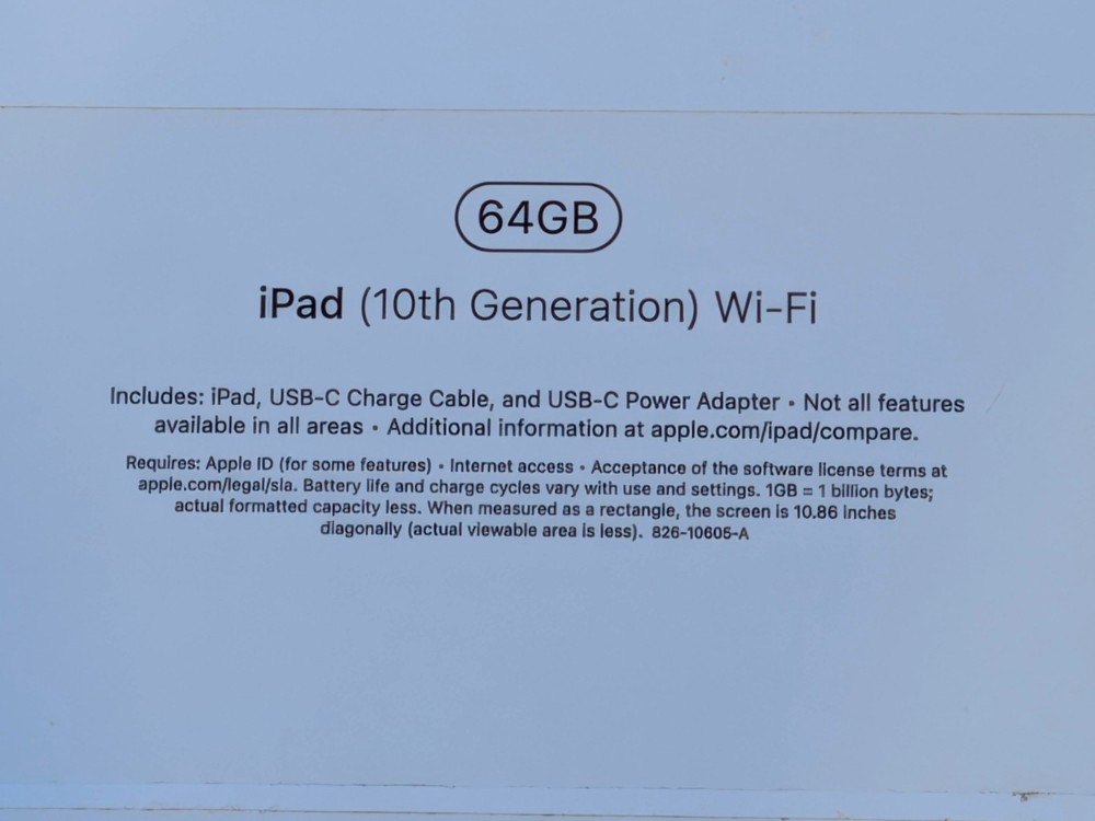 Apple iPad 10th generation Wifi 64GB EMPTY BOX ONLY