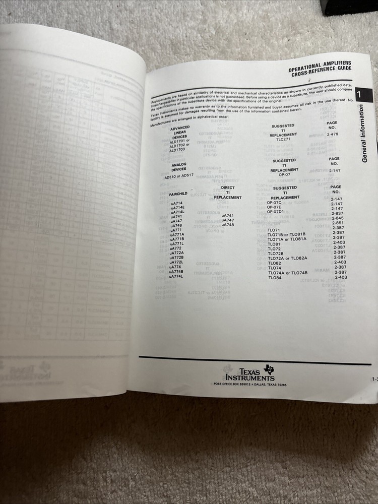 1989 Linear Circuits -Amplifiers Comparators & Special Functions Data Book Vol 1