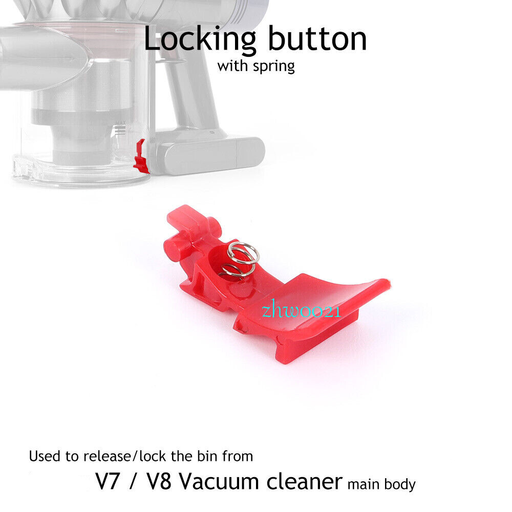 Locking Button for Dyson V7 V8 Vacuum Cleaner Release Clear Bin Red Catch