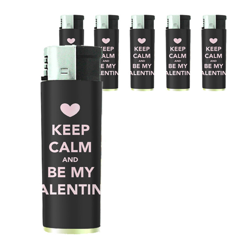 Keep Calm D8 Set of 5 Electronic Butane Lighter