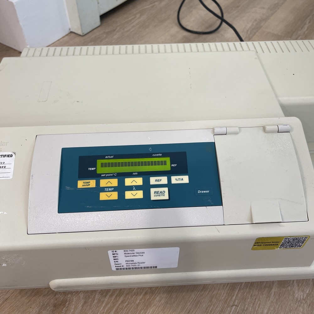 MOLECULAR DEVICES SPECTRA MAX PLUS MICROPLATE SPECTROPHOTOMETER READ