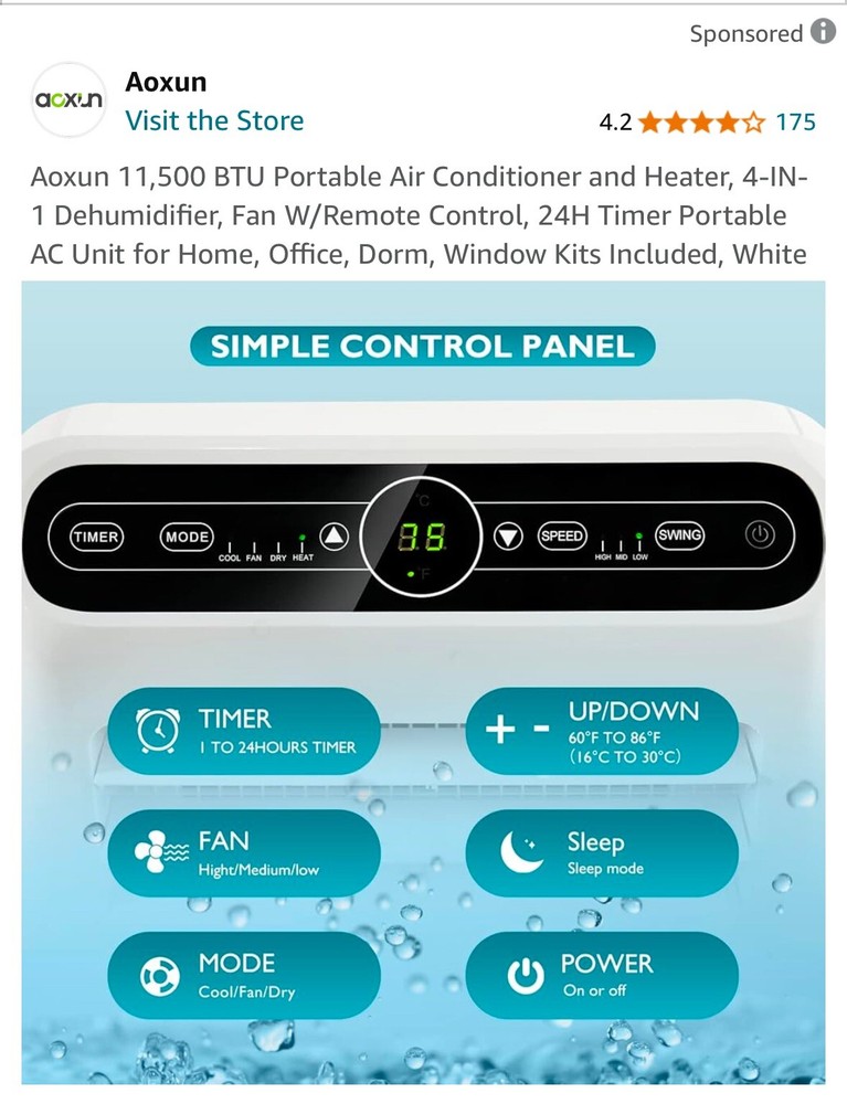 portable air conditioner with heat