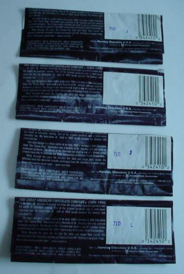 Hershey's Candy Bar Wrapper & Hershey Kisses tin
