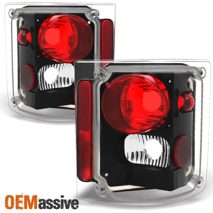 Fit 1978-1991 GMC Jimmy Chevy 1500 Blazer Pickup Black Tail Lights Replacement