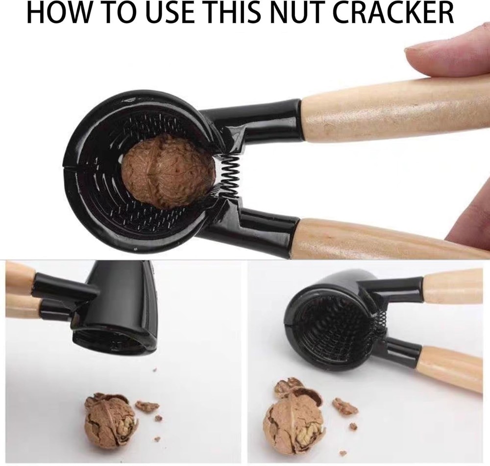 Nutcracker Pecan Walnut Plier Opener Tool with Wood Handle