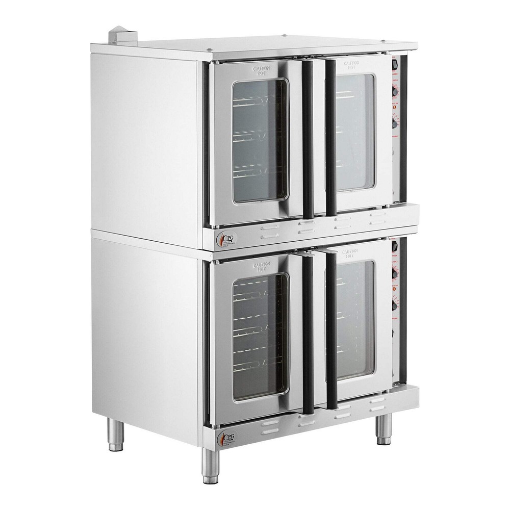 Deep Depth Double Deck Full Size Electric Convection Oven - 240V, 1 / 3 Phase