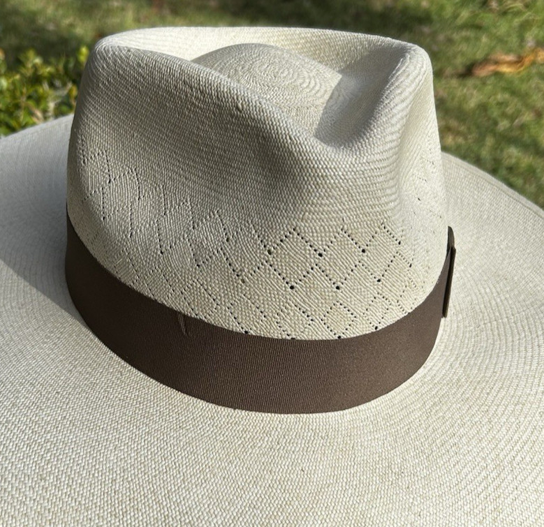 Tan - Panama Hat Band - Adjustable Size - Grosgrain W Bowtie