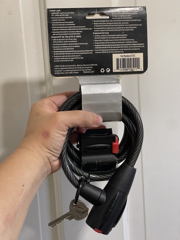 Trek Cable Lock For Bikes With Key