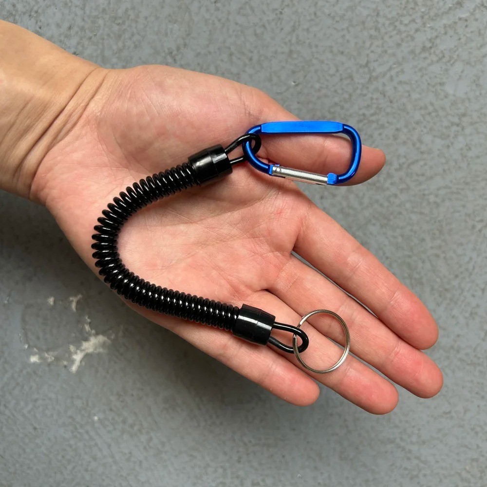 Retractable Spring Coil Spiral Stretch Chain Keychain Key Ring Set