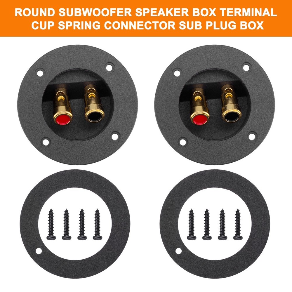 2/4Pcs Speaker Box Terminal Round Spring Cup Connector Subwoofer Enclosure