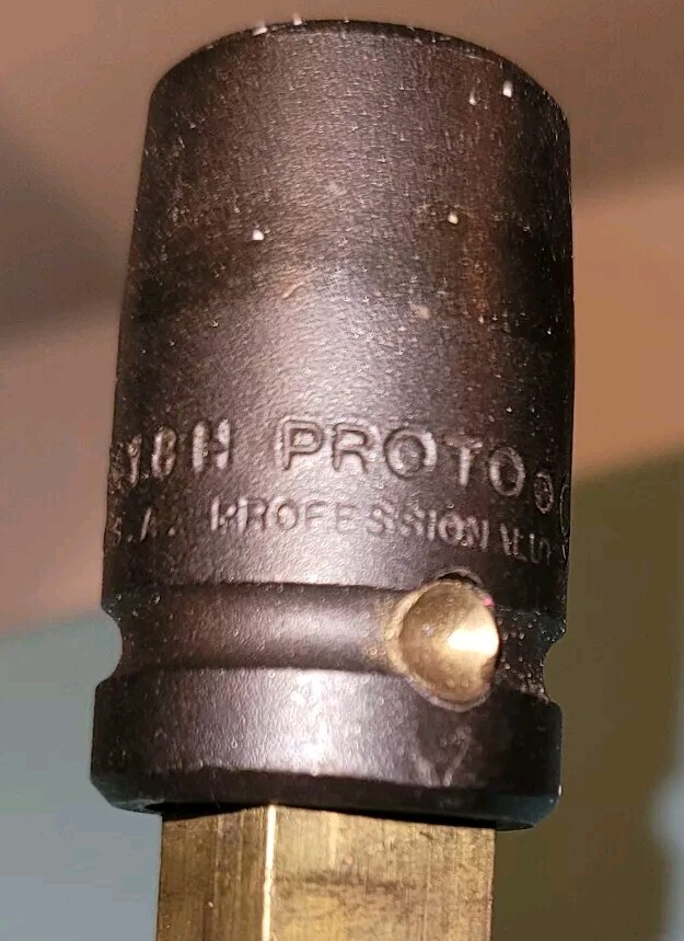 Vintage Profession Solid Brass T-Handle Socket Tool 9/16 number 7418 H.. Rare