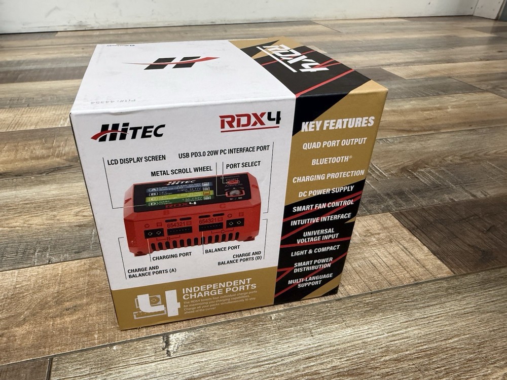Hitec RDX4 4 Port AC/DC Multi-Function Smart Charger w/Bluetooth HRC44354