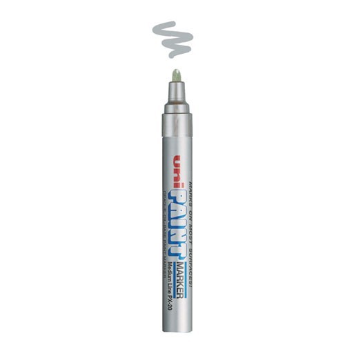 uni-Paint Permanent Marker, Medium Bullet Tip, Metallic Silver