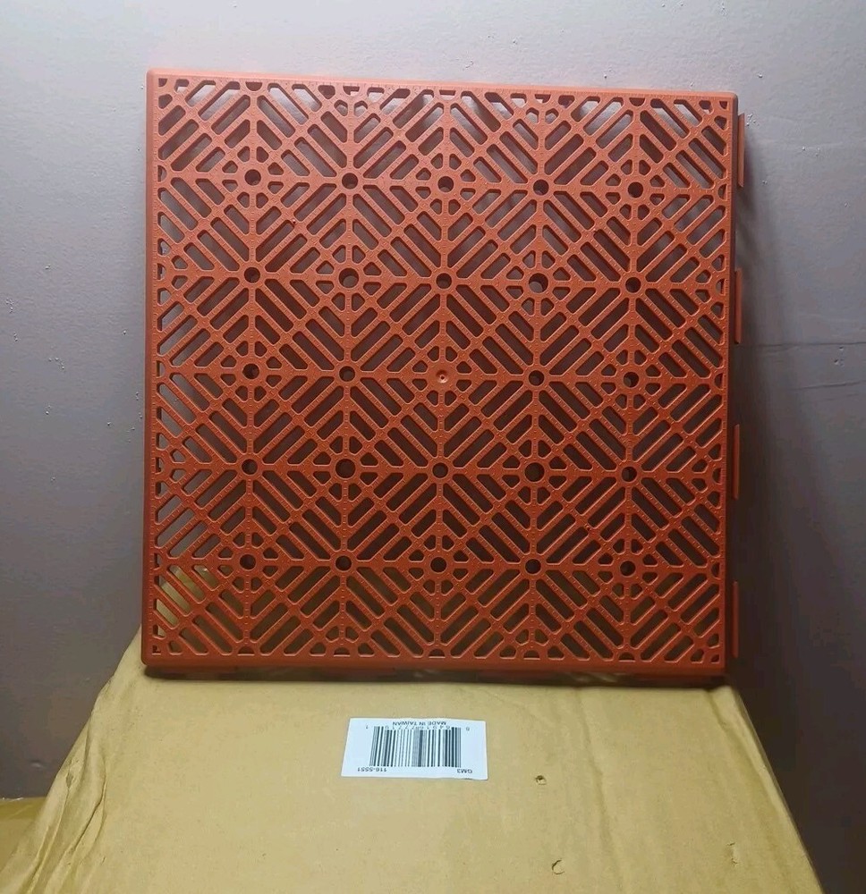 10 Piece Interlocking Snap Pathway Walkway Patio Tile Mats Red Orange