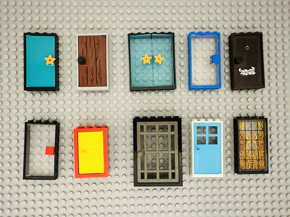 Lot Of 10 Random Color Shape Lego Doors Frames