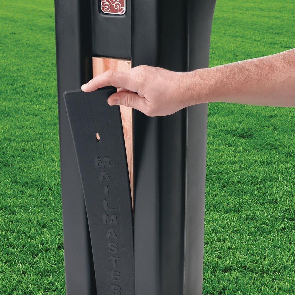 MailMaster Plus Weather-Resistant Mailbox & Post - Large Durable Plastic, Black