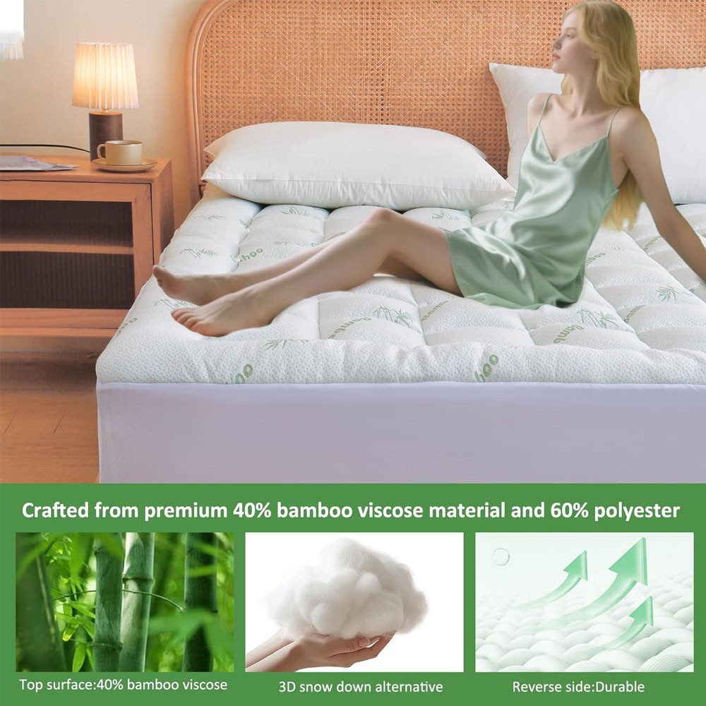 Cubre de Colchon Para Camas Queen Impermeable Protector De Derrames Cabido Pad..
