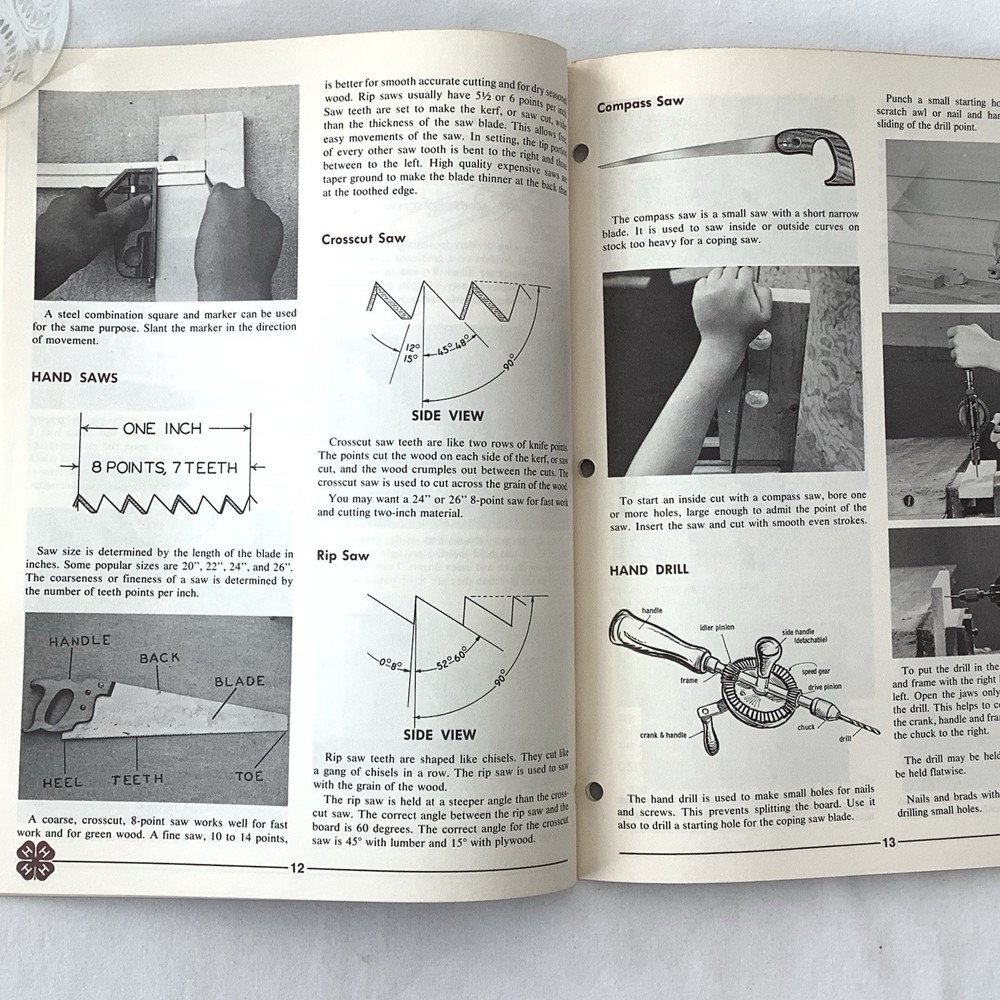 Vintage 4-H Woodworking Manuals Complete Set Units 1-4 Carpentry Program