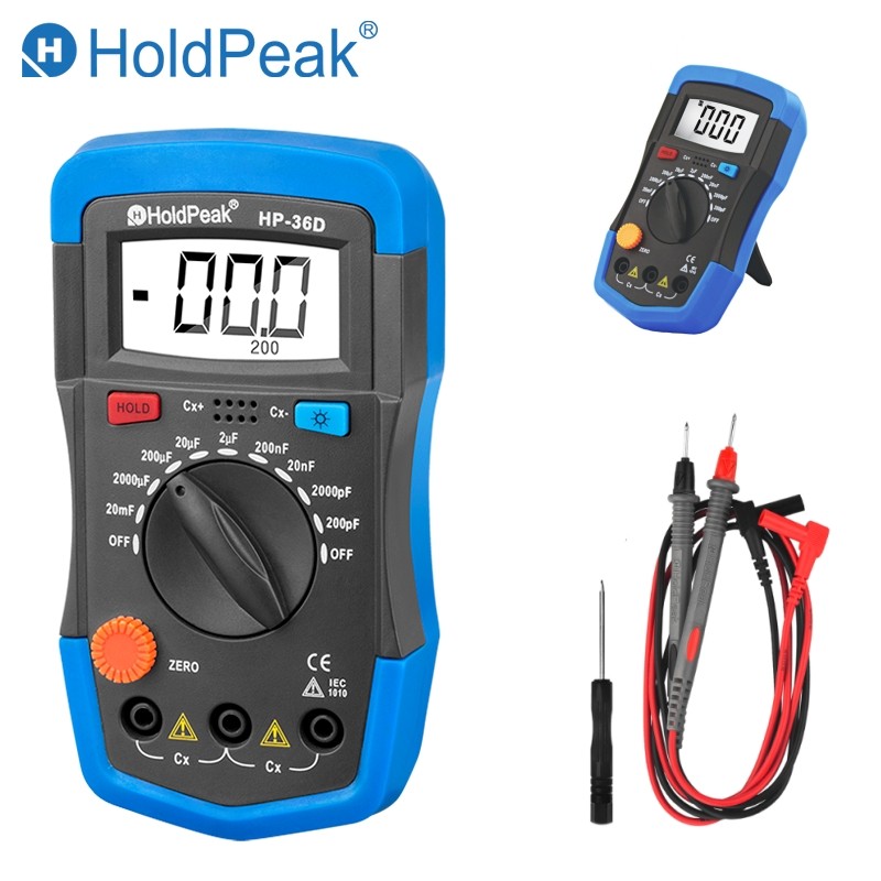 Digital Capacitor Tester 200pF-20mF Multimeter Capacitance Meter Electrical Tool