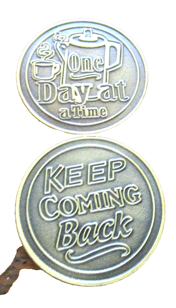 Brass Coin AA NA  Chip Sobriety Inspirational   12 step programs