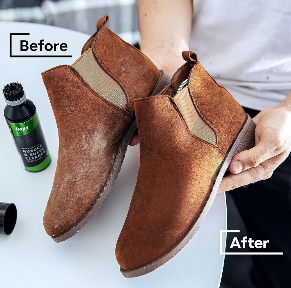 Effective Nubuck & Suede Cleaning Solution with Brush - 75ml, Neutral Shade