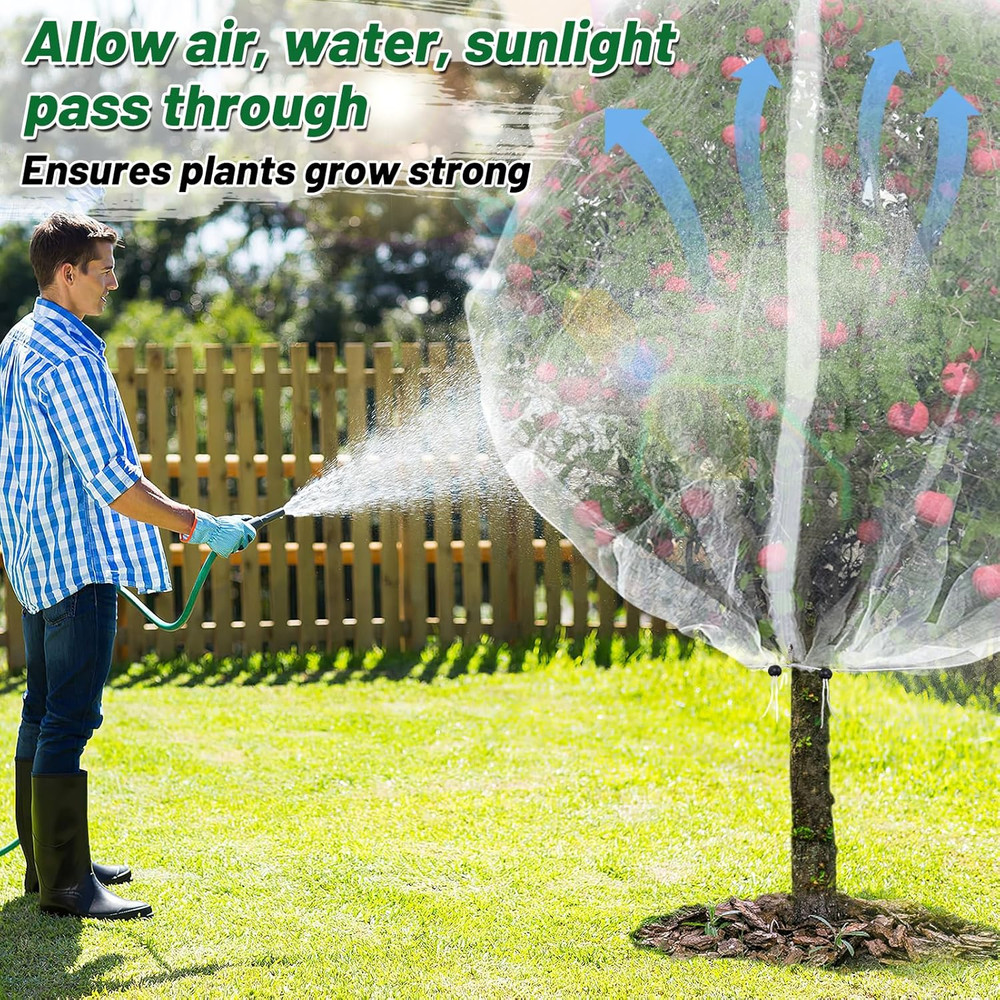 Easy Installation Fruit Tree Netting with Zipper & Drawstring - 6.2X6.2Ft Ultra