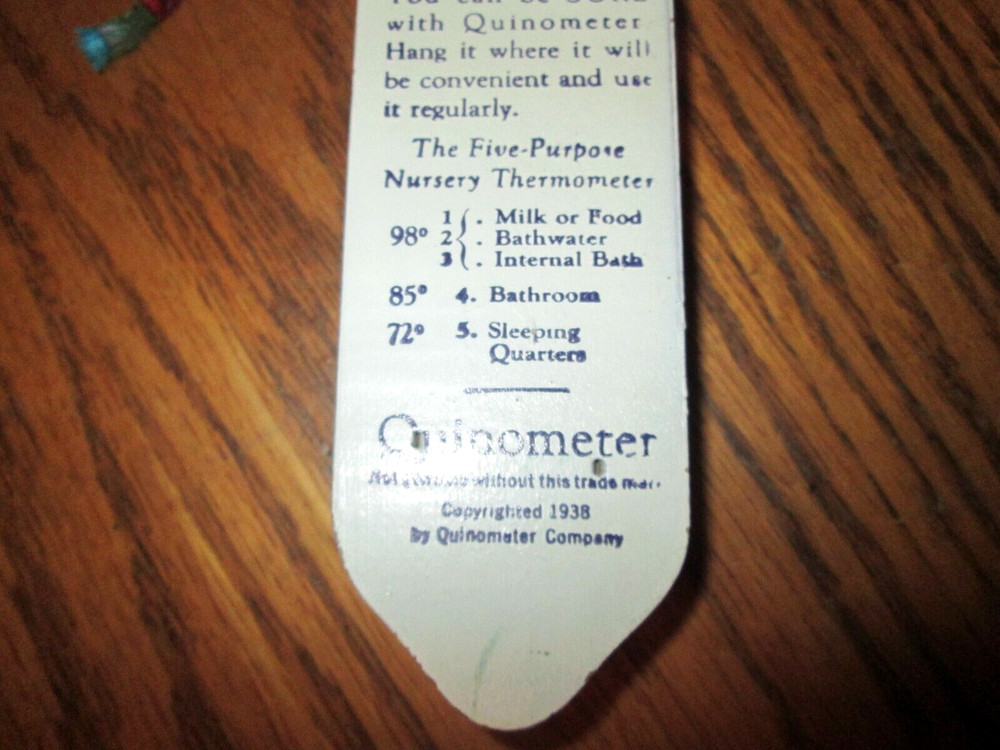 Vintage Quinometer Nursery Thermometer Wall Hanging