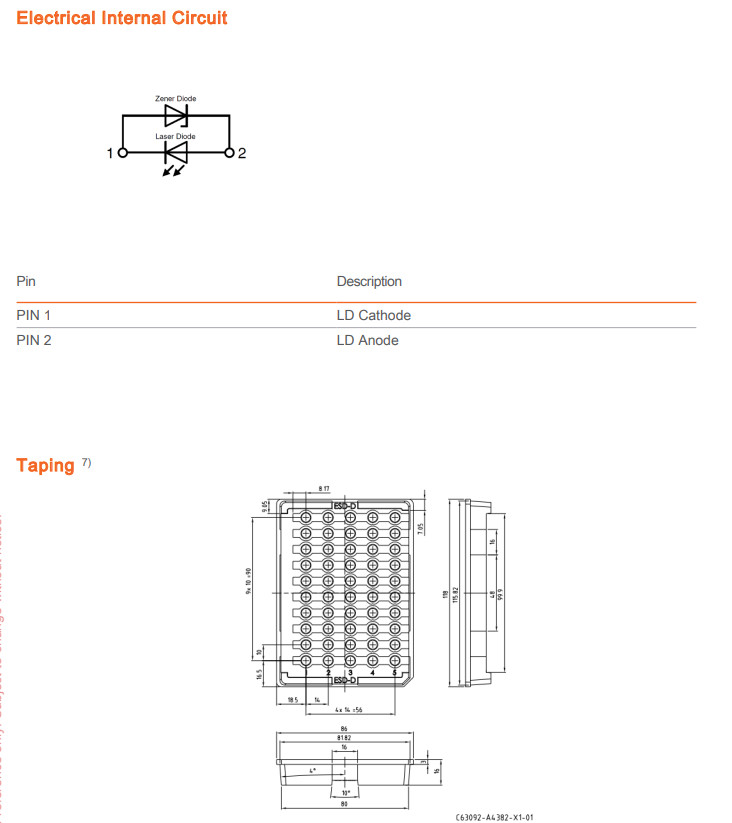 Osram 450nm 5W Blue Laser Diode PLPT9 450LB_E