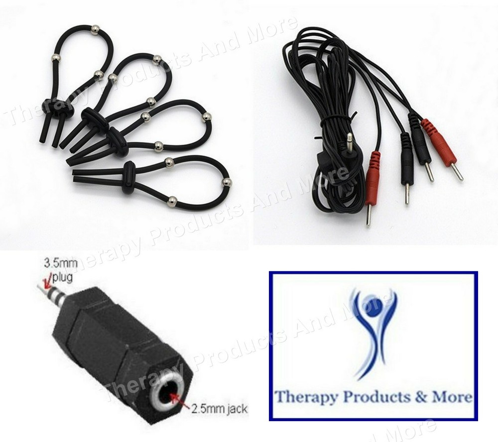 E Stim Electro Accessories Conductive Silicone Rubber Loops Cable Beads Adapter