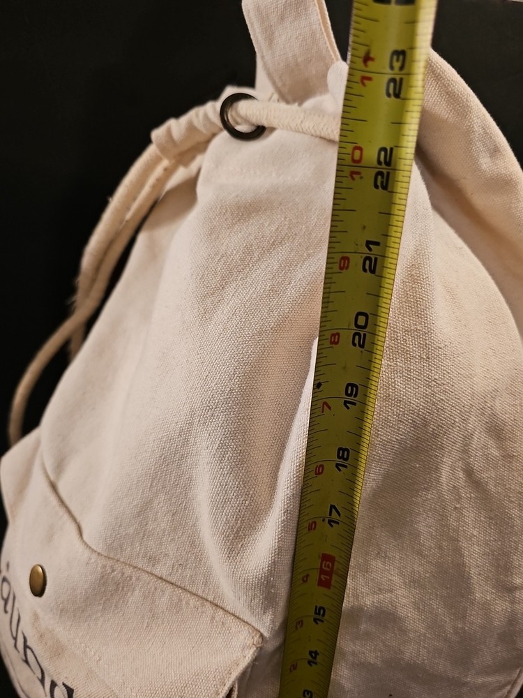 Laundry Hamper Bag with Adjustable Drawstring and Carrying Strap - Beige