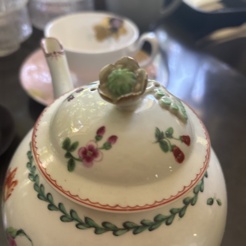 Derby Teapot Circa 1760 Flower Painted
