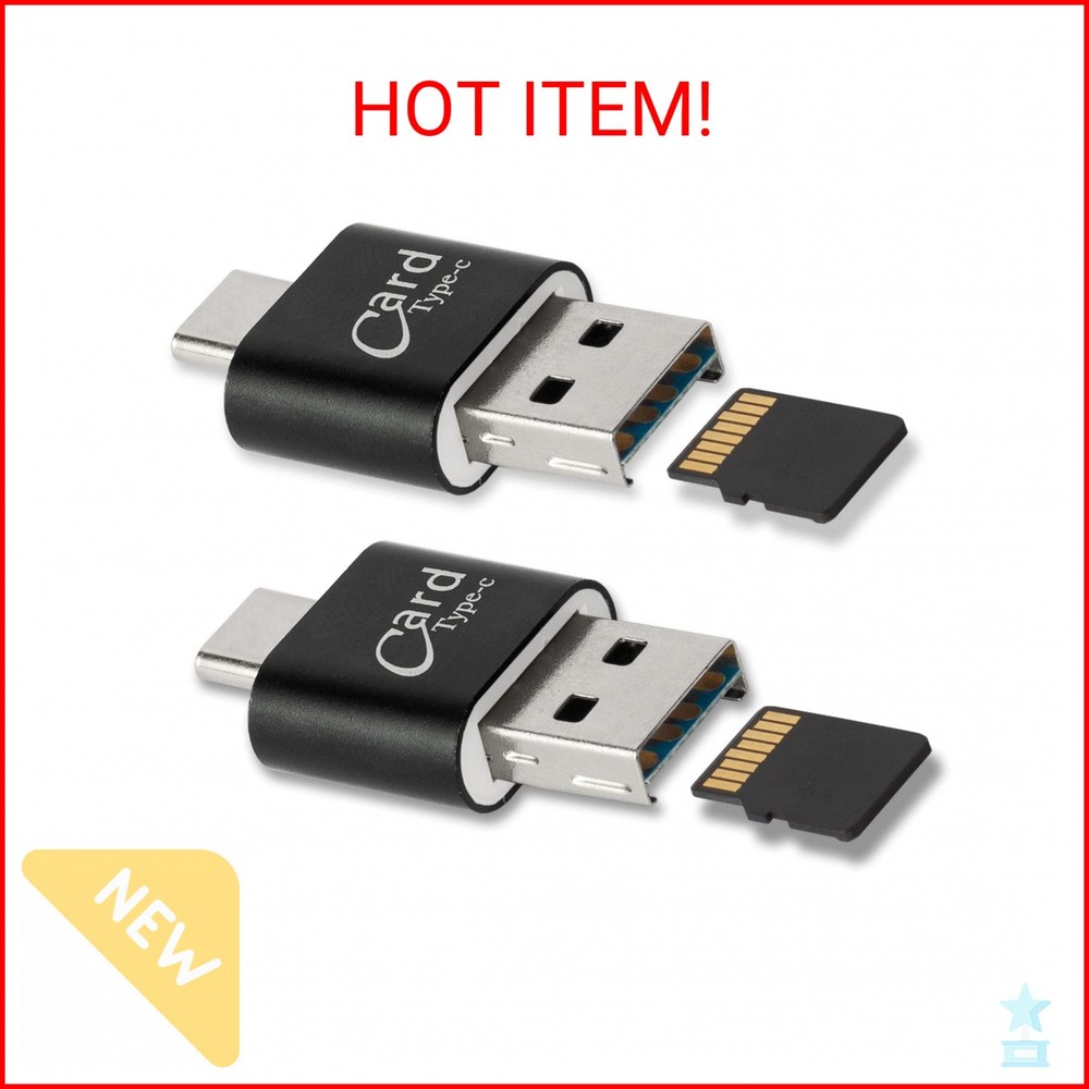 [2 Pack] Micro SD Card Reader for Android Phone,Micro SD Card to USB Adapter, Mi