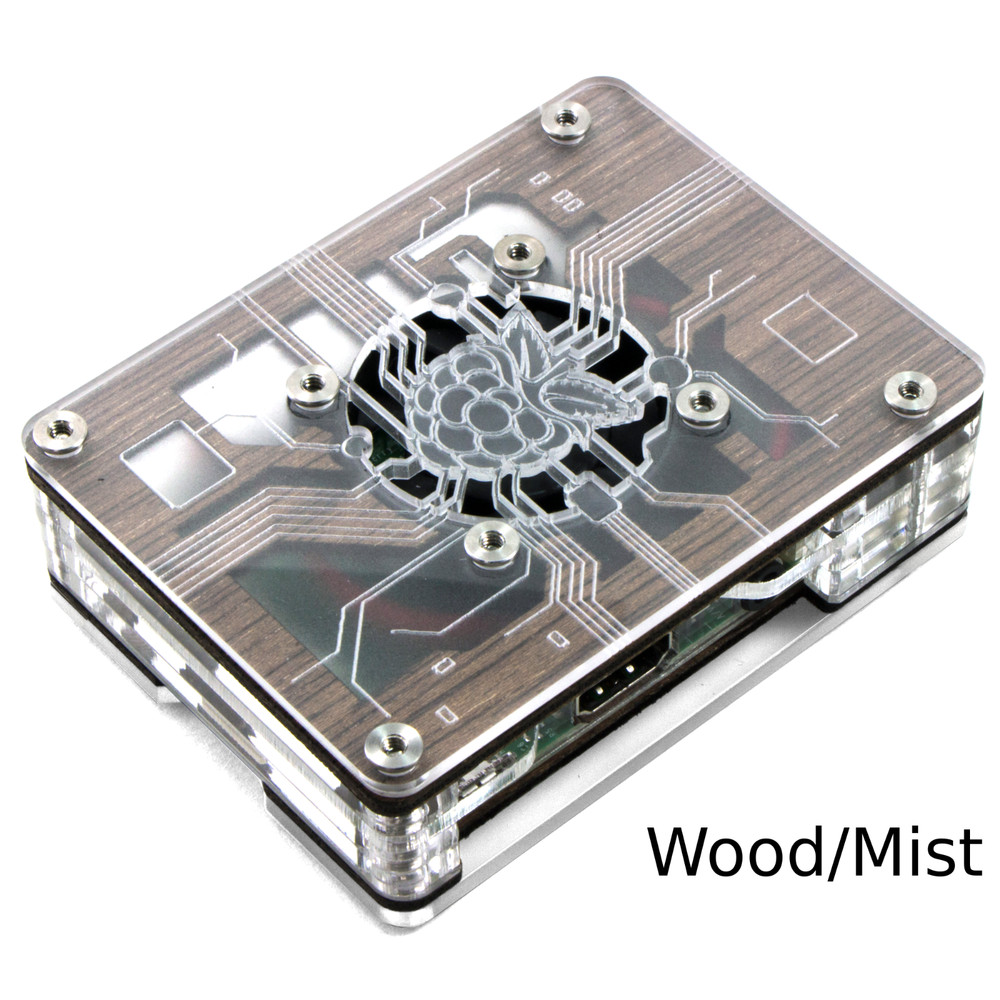 Zebra Virtue Case ~Wood Mist~  for Raspberry Pi 4, 3, B and B+  with Fan