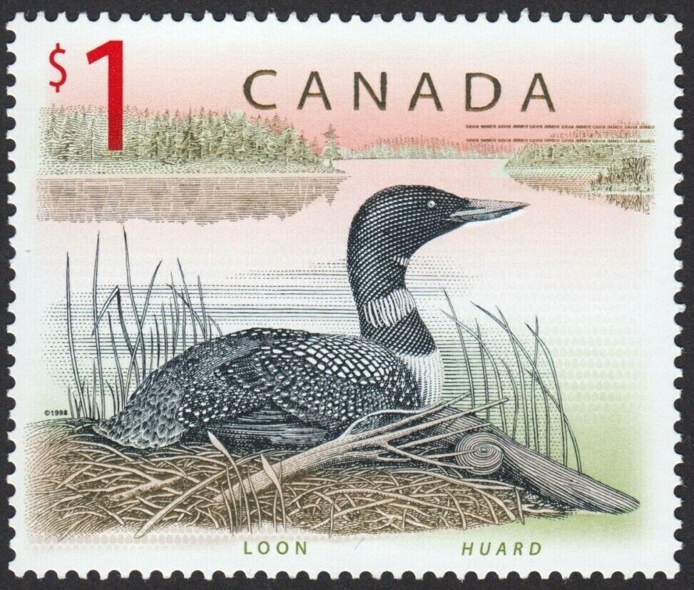 LOON = DUCK = bird = Engraving = Canada 1998 #1687 MNH