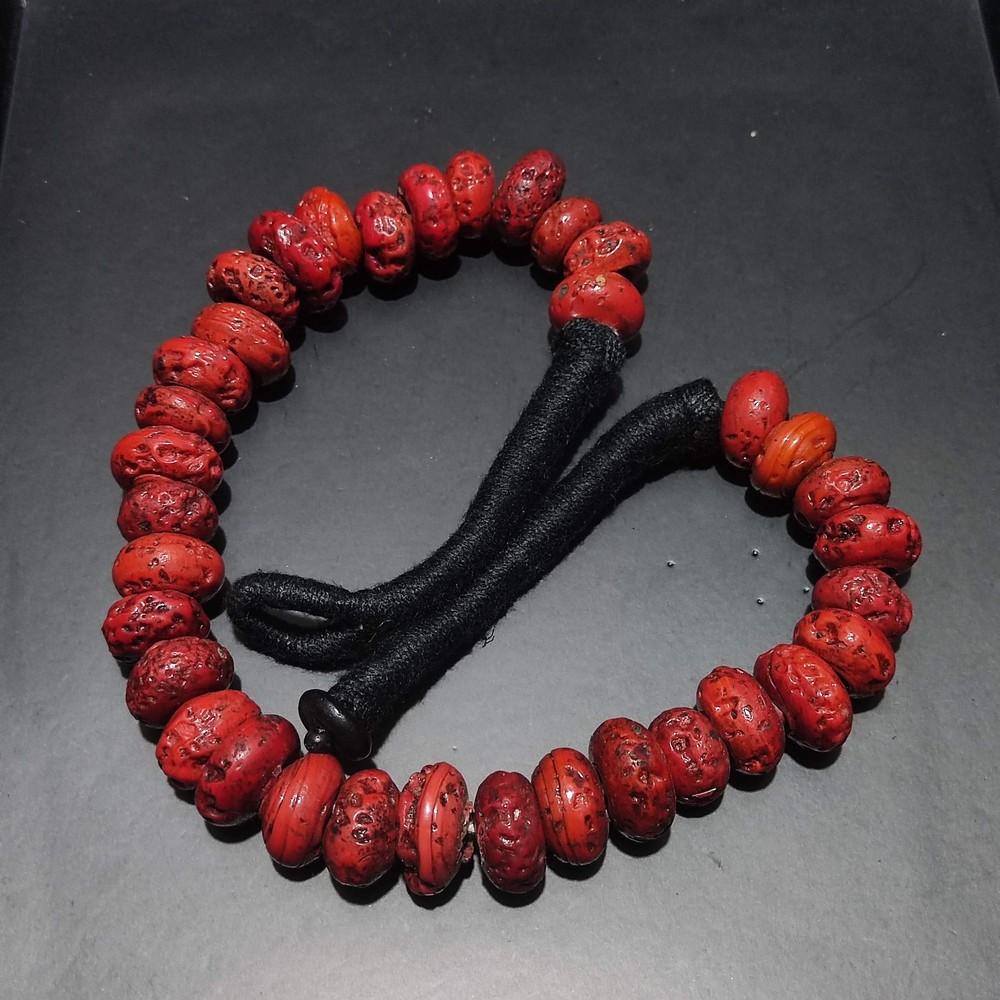 Red Glazed Handmade Woven Necklace