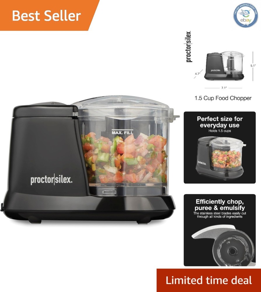 1.5 Cup Electric Vegetable Chopper & Mini Food Processor - Perfect for Everyday