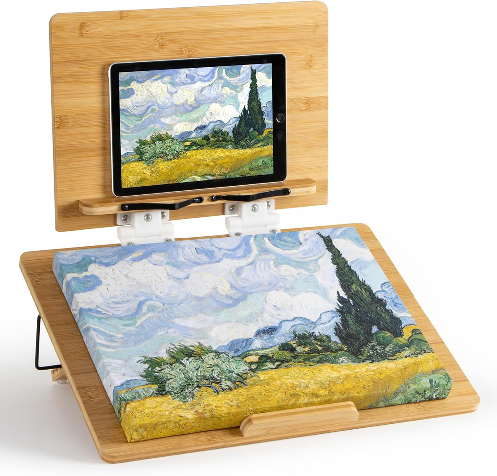 Portable Folding Bamboo Easel for Drawing, Painting & Crafts - Adjustable Size