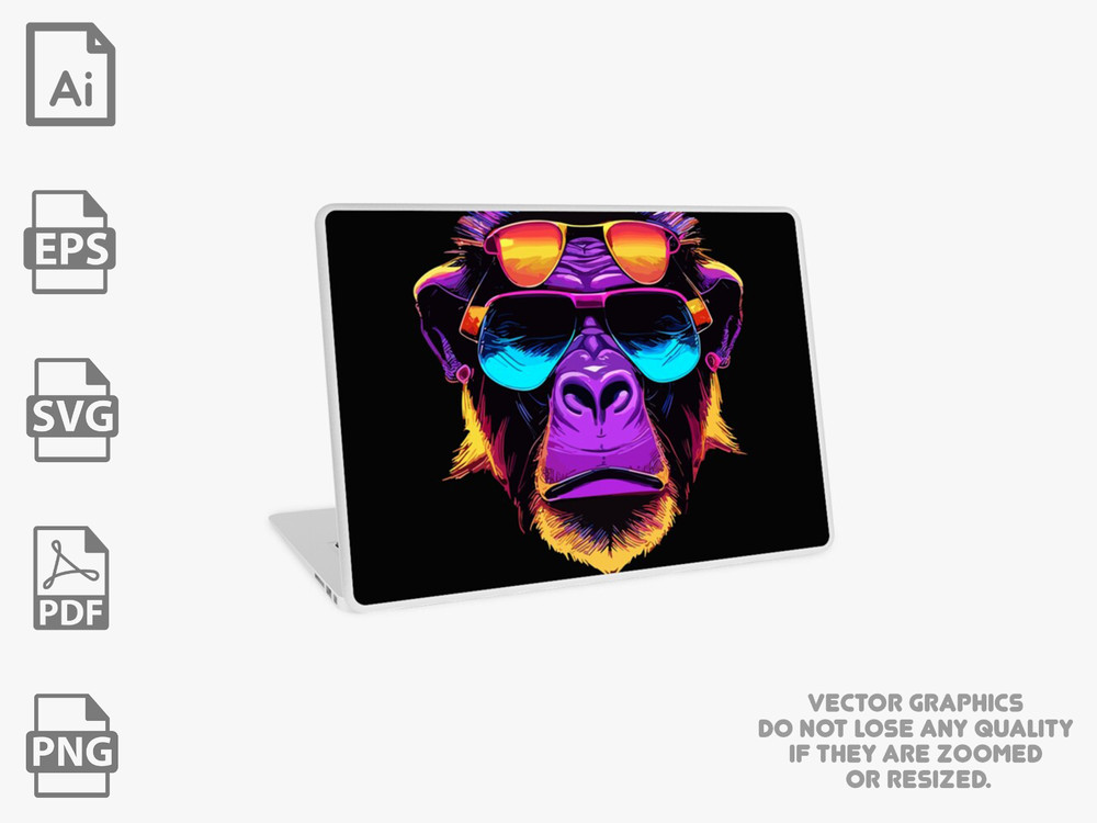Cool Gorilla Vector | Gorilla vector | Abstract svg | Gorilla svg | Gorilla