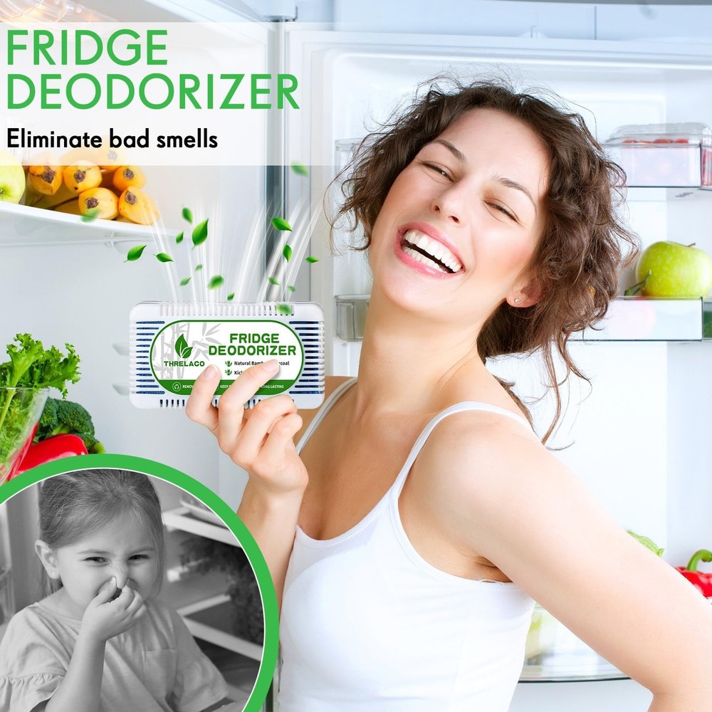 Threlaco 15 Pack Refrigerator Deodorizer Activated Charcoal Fridge Deodorizer...
