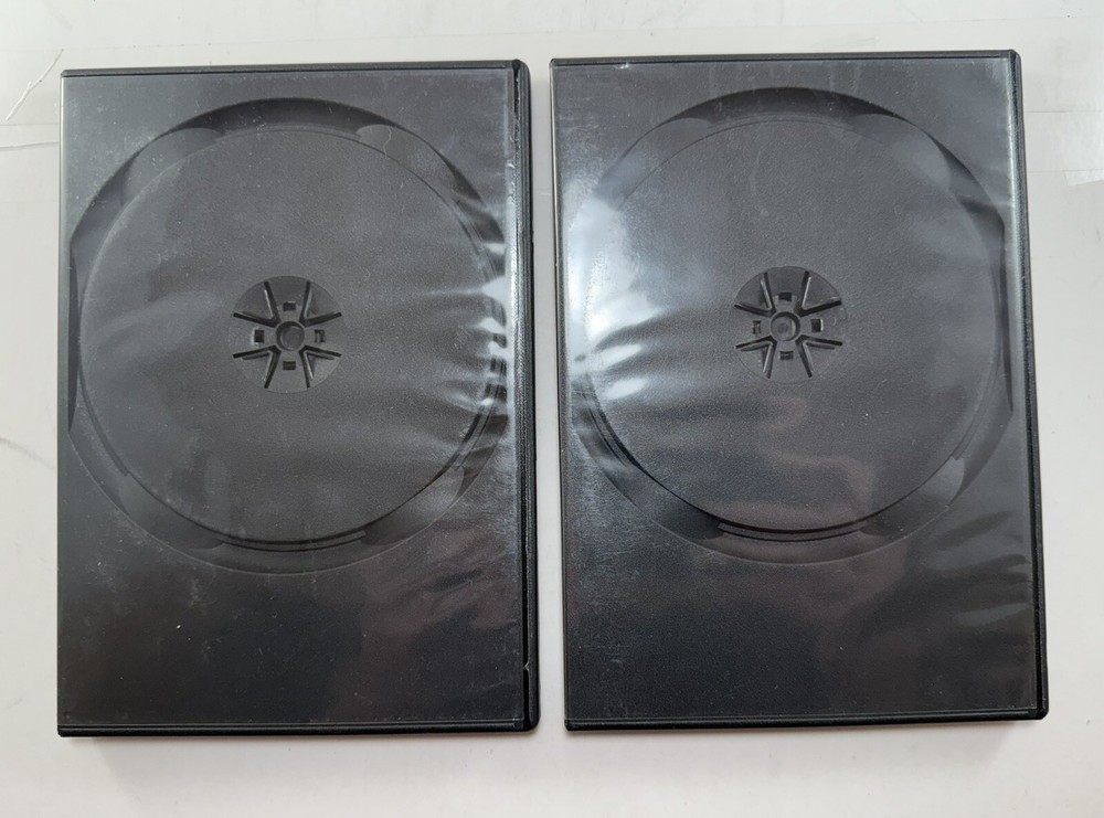 Standard Black 2-Disc DVD Replacement 14mm Case Premium Movie Storage Shell