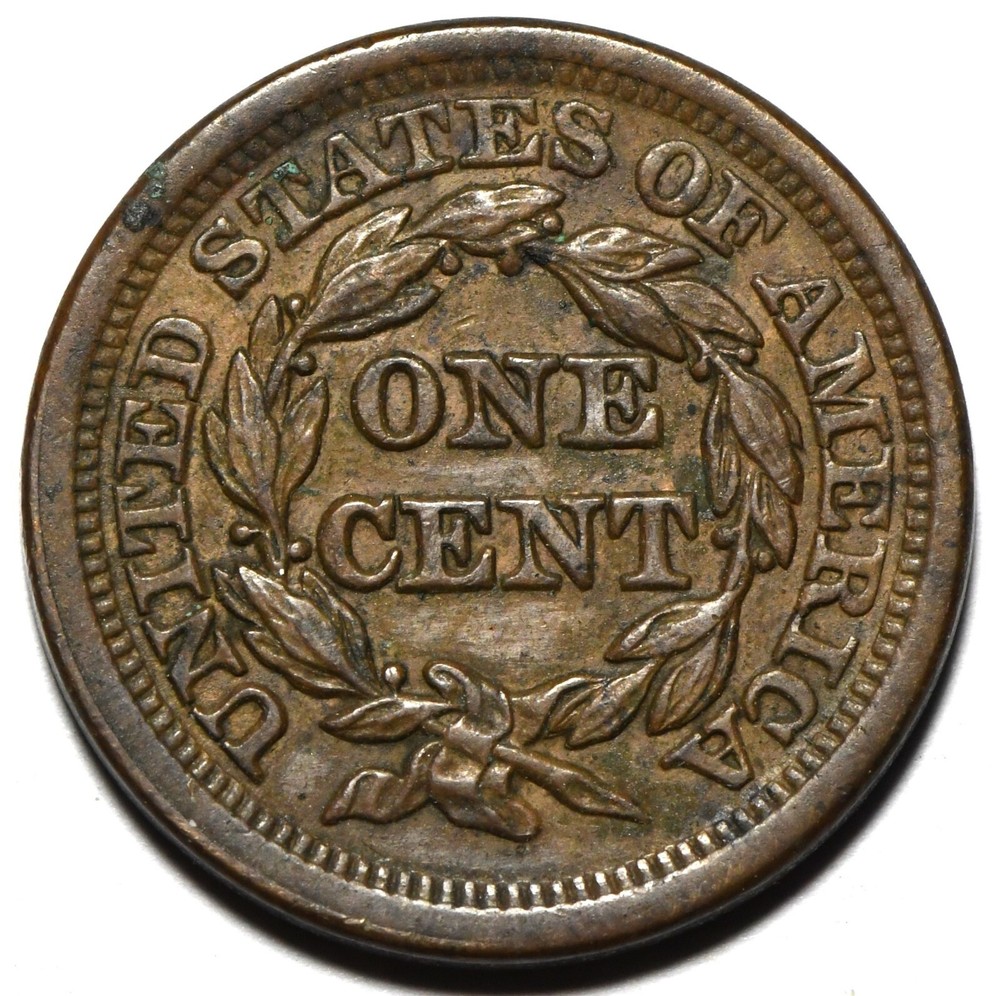 1854 braided hair large cent